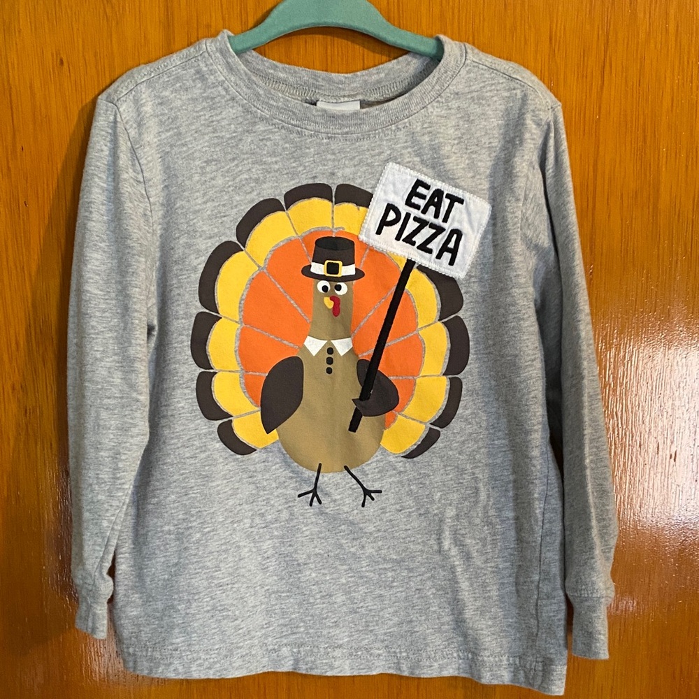 Gymboree Gray Turkey Graphic Kids Shirt - Size: 3T